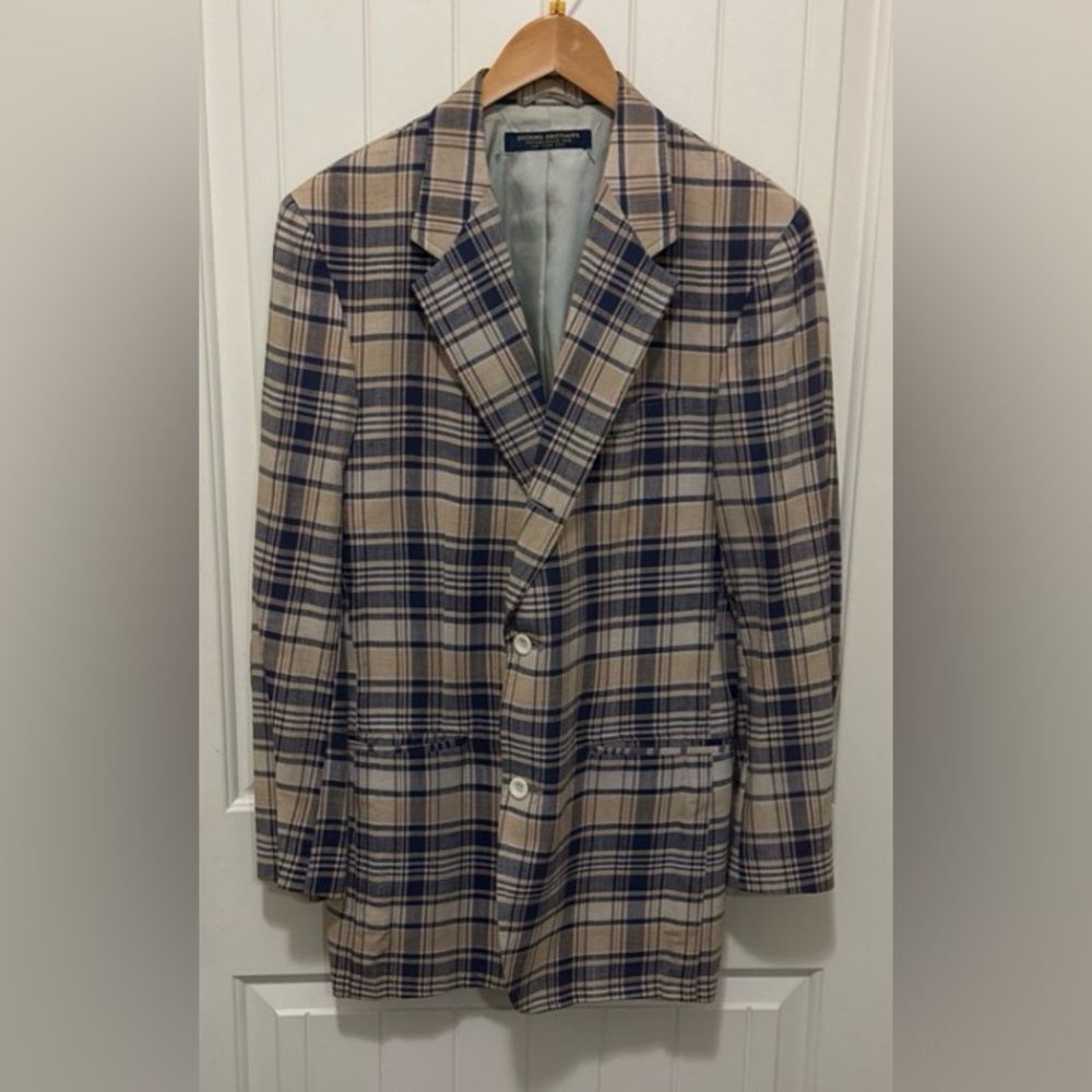 Brooks Brothers plaid blazer Size 42 L ( Cotton Blend)
